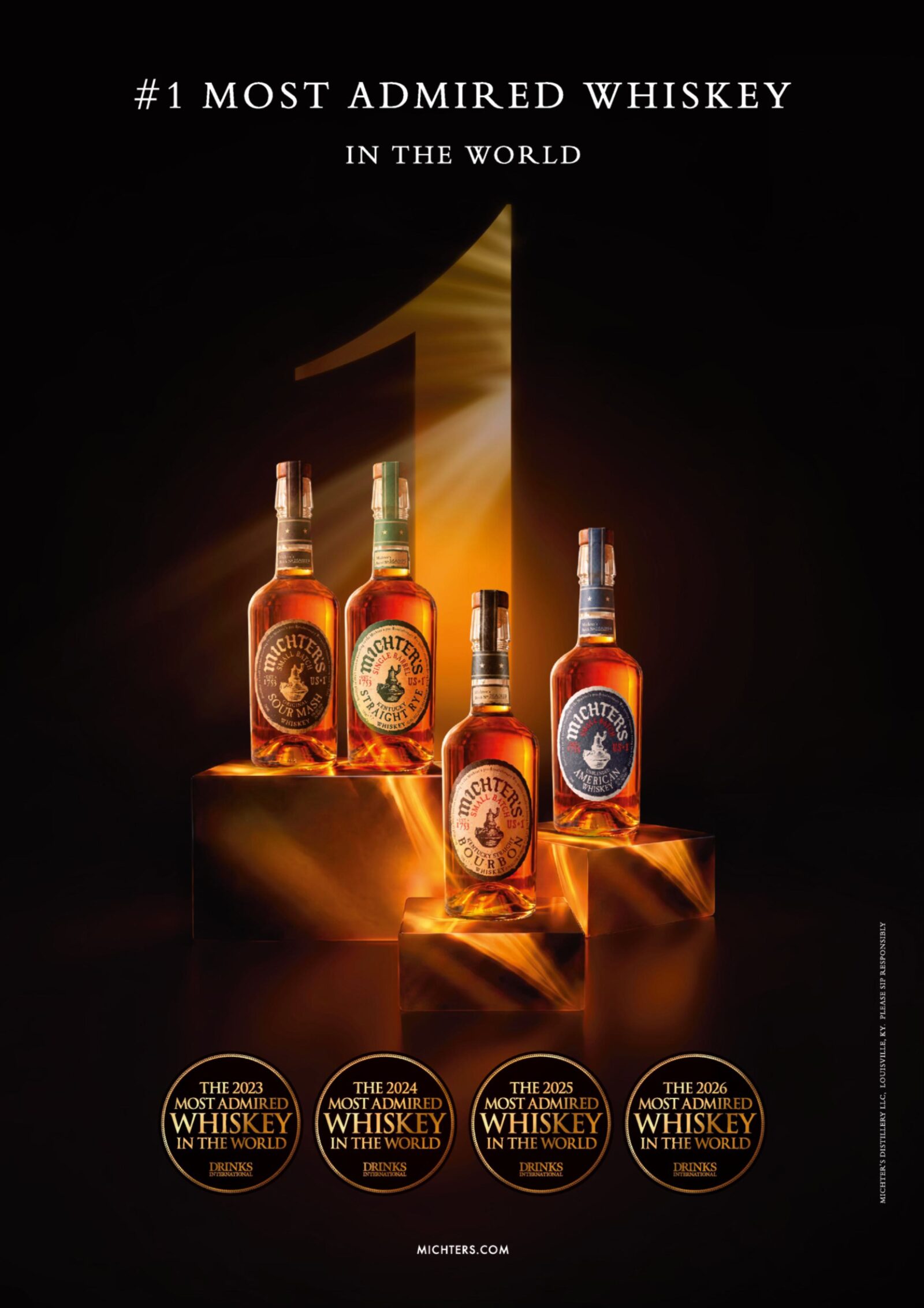 Michter’s whisky, uitgeroepen tot Most Admired Whisky 2026 door Drinks International.